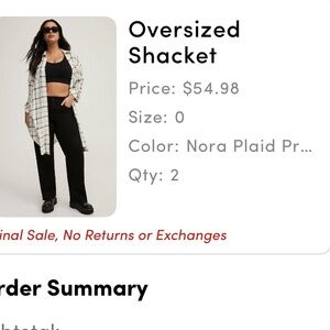 Torrid oversized plaid shacket